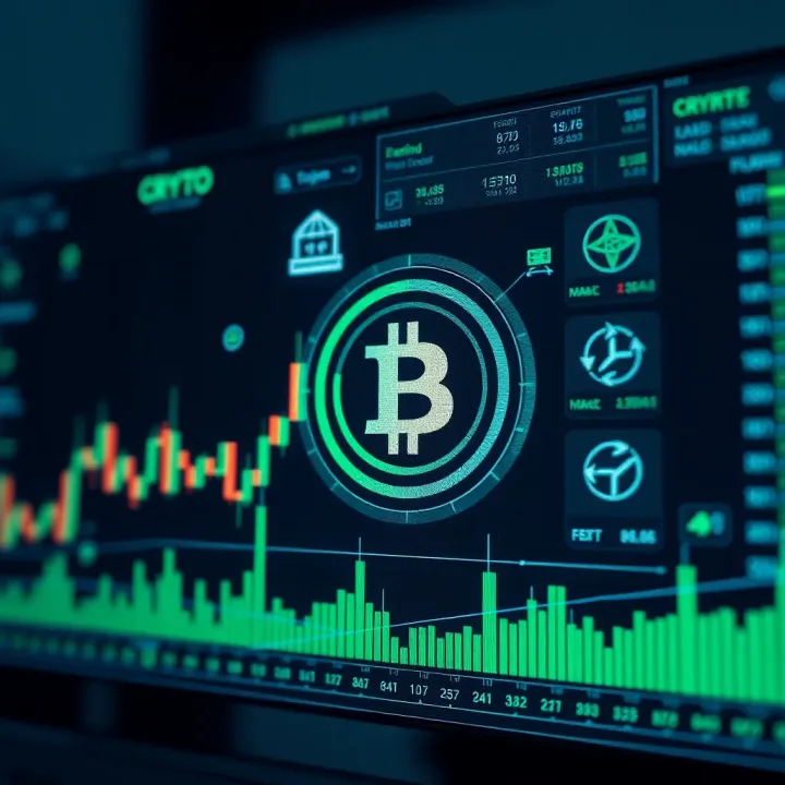 Graphic illustrating crypto trading charts, market trends, and regulatory symbols in Pakistan