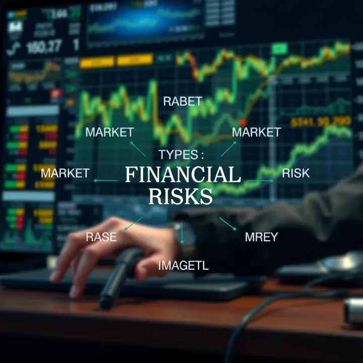 Diagram illustrating various types of financial risks including market, credit, and operational risks