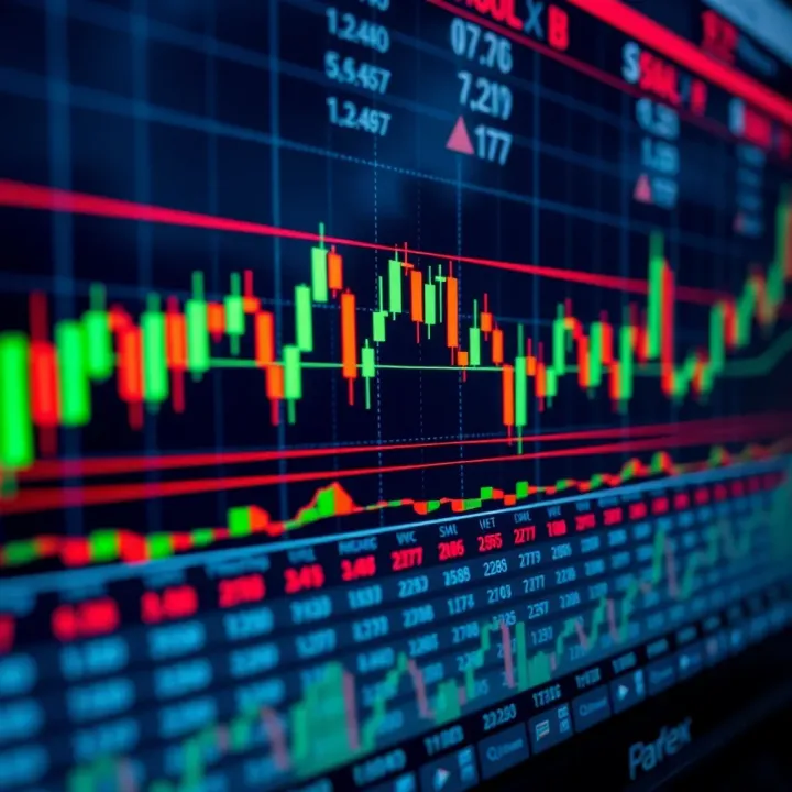 Chart displaying various candlestick shapes indicating bullish and bearish trends in forex trading