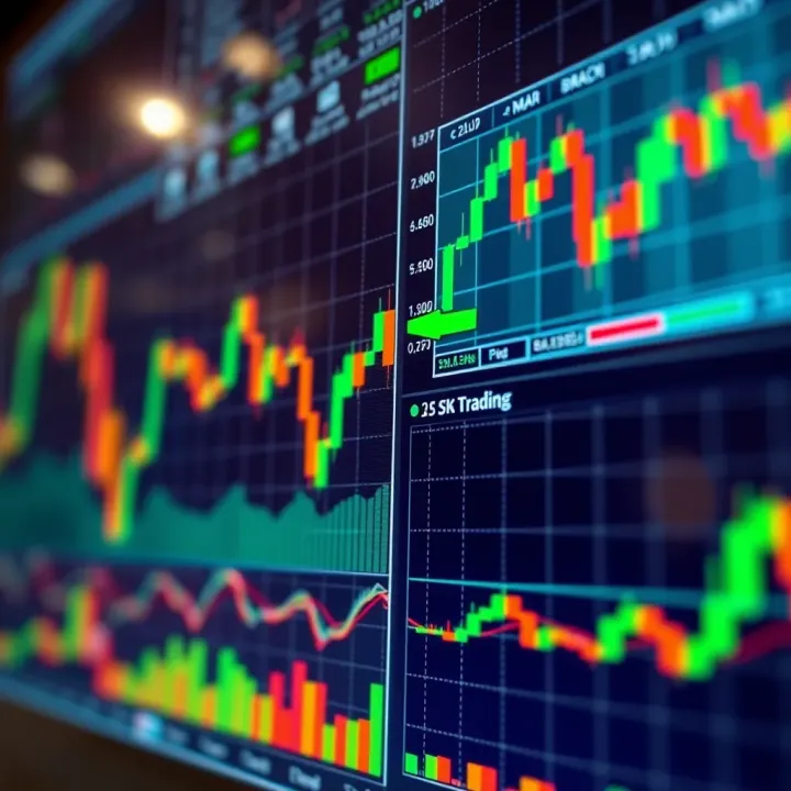 Graph displaying forex market signals with indicators for buying and selling points