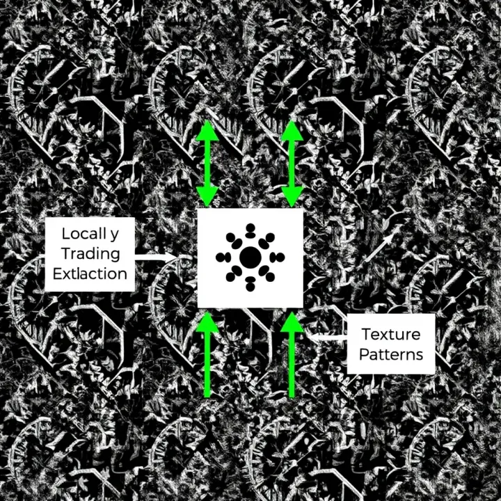 Diagram illustrating the Local Binary Pattern technique for texture feature extraction from a grayscale image