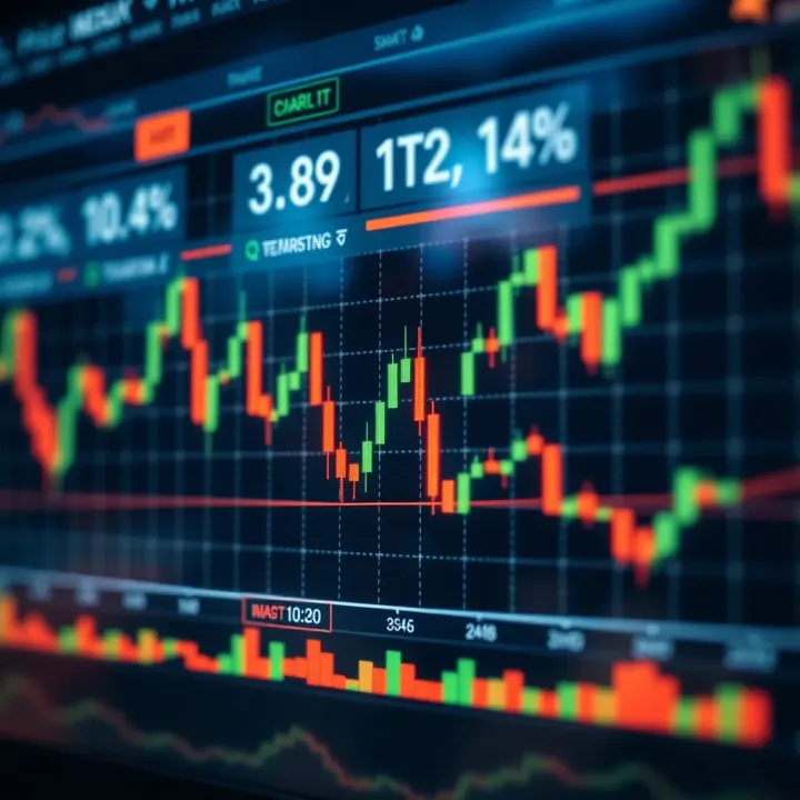 Candlestick chart showing common price action patterns used in trading analysis