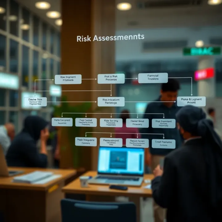 Flowchart showing risk assessment and mitigation strategies used by financial institutions within Pakistan's regulatory framework