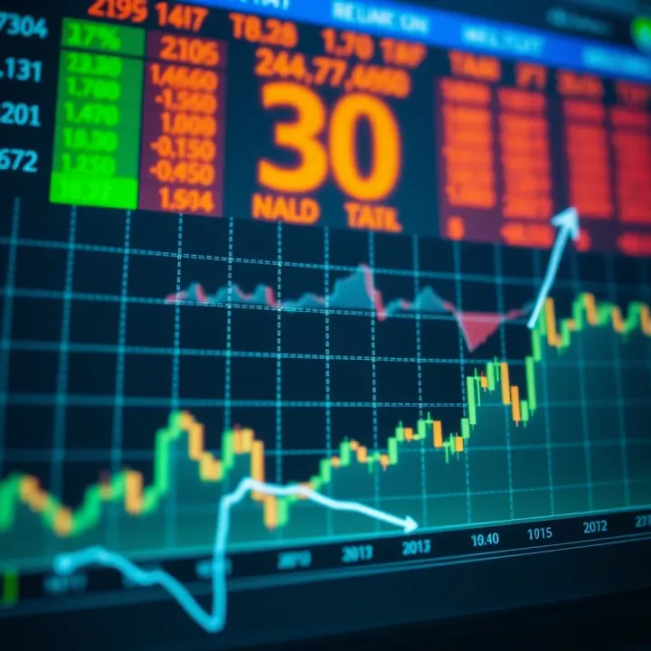 Graph showing upward and downward trends representing binary options trading dynamics