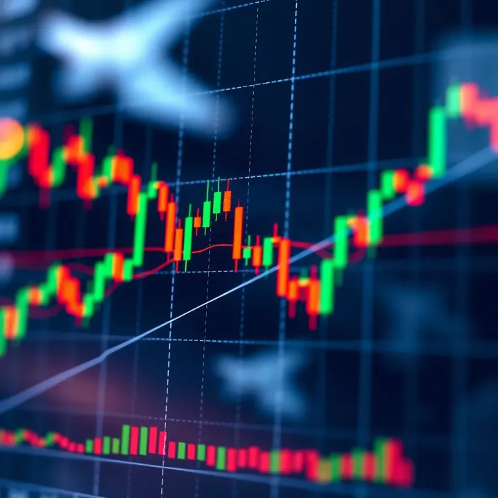 Chart displaying symmetrical triangle pattern with converging trendlines indicating price consolidation
